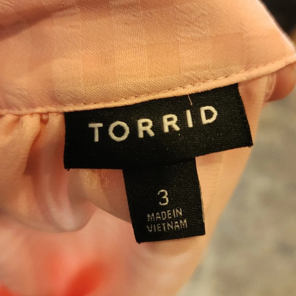 Torrid Pink Clip Chiffon Mock Neck Halter. Sleeveless top. Women's size 3X - Picture 4 of 16